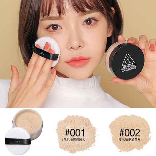 Phấn phủ dạng bột 3CE kiềm dầu Natural Finish Loose Powder