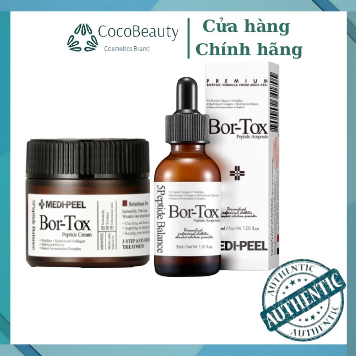 COMBO Serum Và Kem Dưỡng 𝐌𝐄𝐃𝐈-𝐏𝐄𝐄𝐋 𝐁𝐨𝐫-𝐓𝐨𝐱 𝐏𝐞𝐩𝐭𝐢𝐝𝐞 Da Căng Bóng