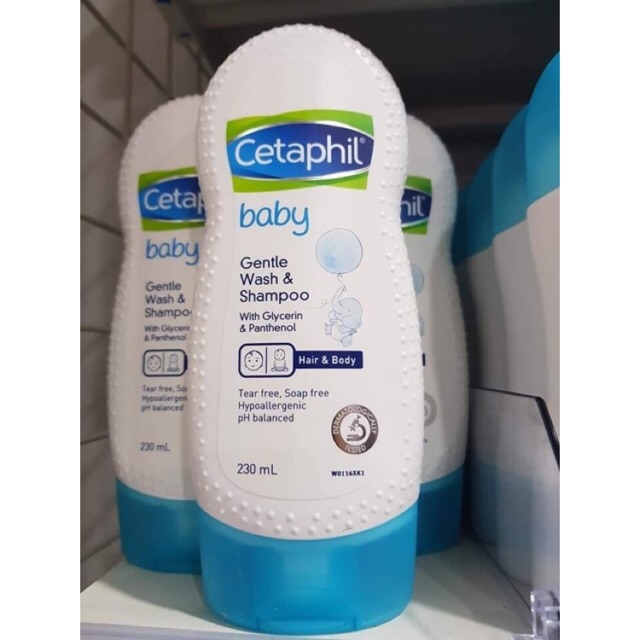 Sữa tắm gội an toàn, dịu nhẹ toàn thân cho bé Cetaphil Baby Gentle Wash And Shampoo 230ml, 400ml có vòi - Úc