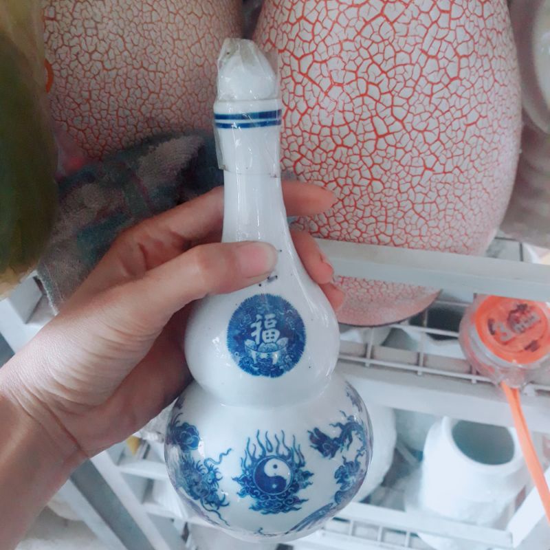 Bình hồ lô 0.5 lít hàng Bát Tràng