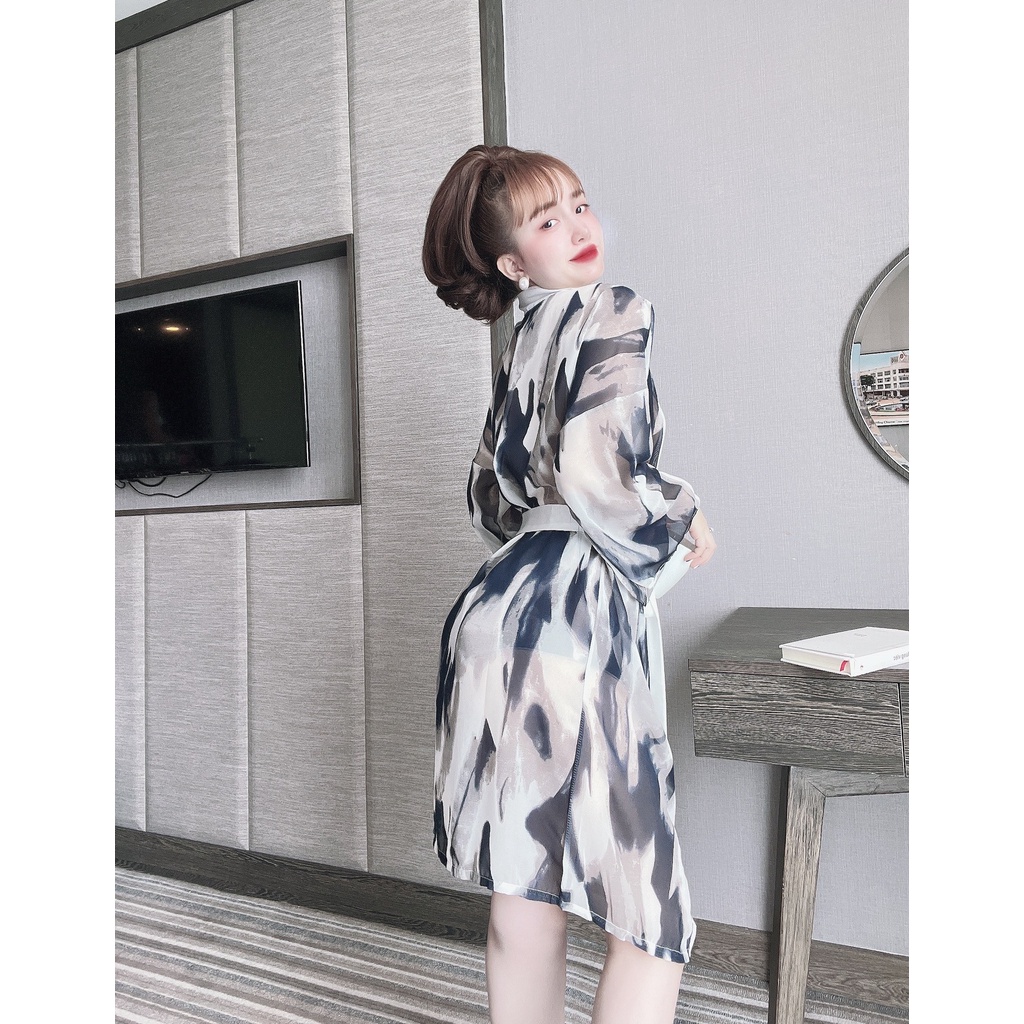 Áo choàng ngủ lụa chiffon đầm ngủ sexy chất siêu mát lên dáng siêu xinh (tặng kèm quần ngủ cùng màu)