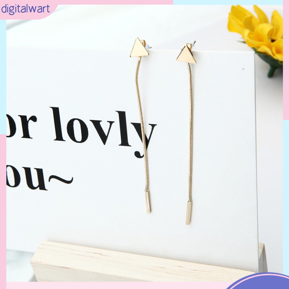 Đôi Bông Tai Dáng Dài Họa Tiết Tam Giác Thời Trang Cho Nữ