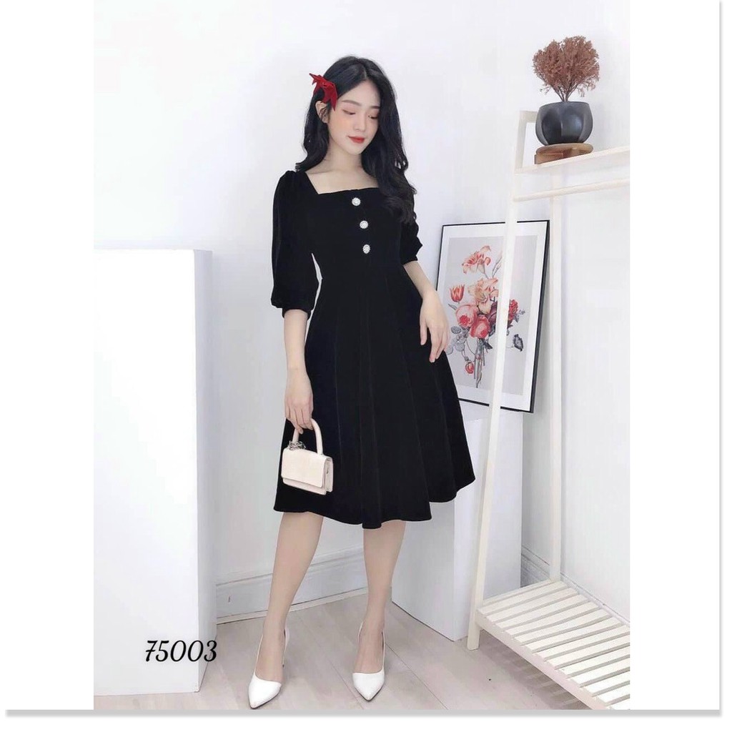 ĐẦM FORD DÁNG XÒE QUA GỐI,HỌA TIẾT TRƠN NHƯNG KHÔNG KẾM PHẦN SANG TRỌNG KHÁNH AN FASHION