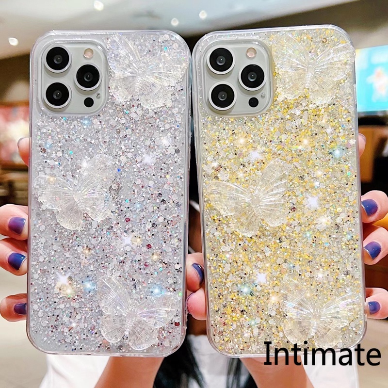 Ốp Điện Thoại Họa Tiết Bươm Bướm Đính Đá Lấp Lánh Dành Cho OPPO Reno 7Z 6 6Z 5 4 4F 3 2 2Z A93 F17 Pro