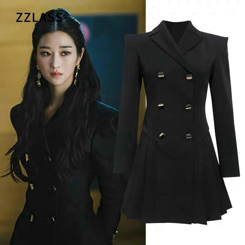 VÁY VEST XẾP LY 6 KHUY Lên đồ xuất sắc, thiết kế đỉnh cao, cắt xẻ hợp lí, tôn v1-2-3 triệt để với cổ vét độn vai, thắt