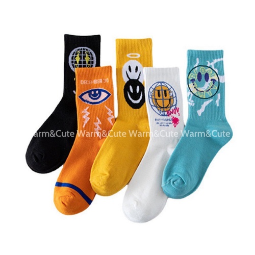 Tất vớ bóng rổ cổ cao cá tính cotton cho nam nữ Warm&amp;Cute AD10