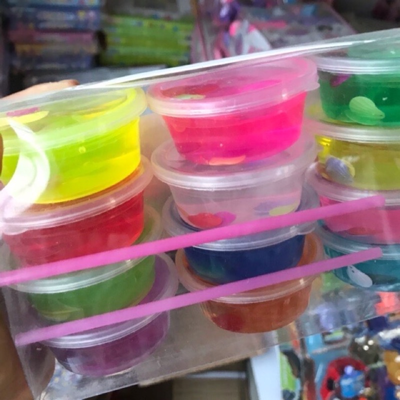 sỉ xách 12 hũ slime sắc màu đẹp mắt