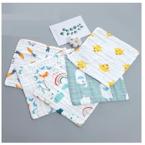 Khăn xô sữa nhăn 6 lớp mềm mại, thấm hút tốt