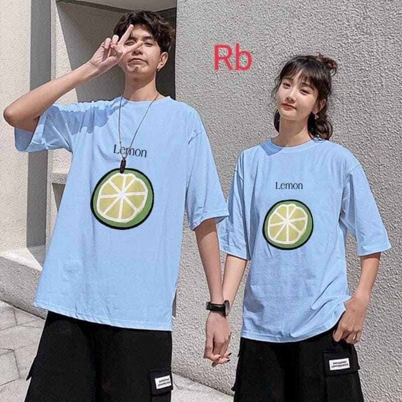 [FORM TO SIÊU RẺ] Áo phông tay lỡ in hình quả chanh Lemon_Áo thun form rộng dễ thương, basic (4 màu)