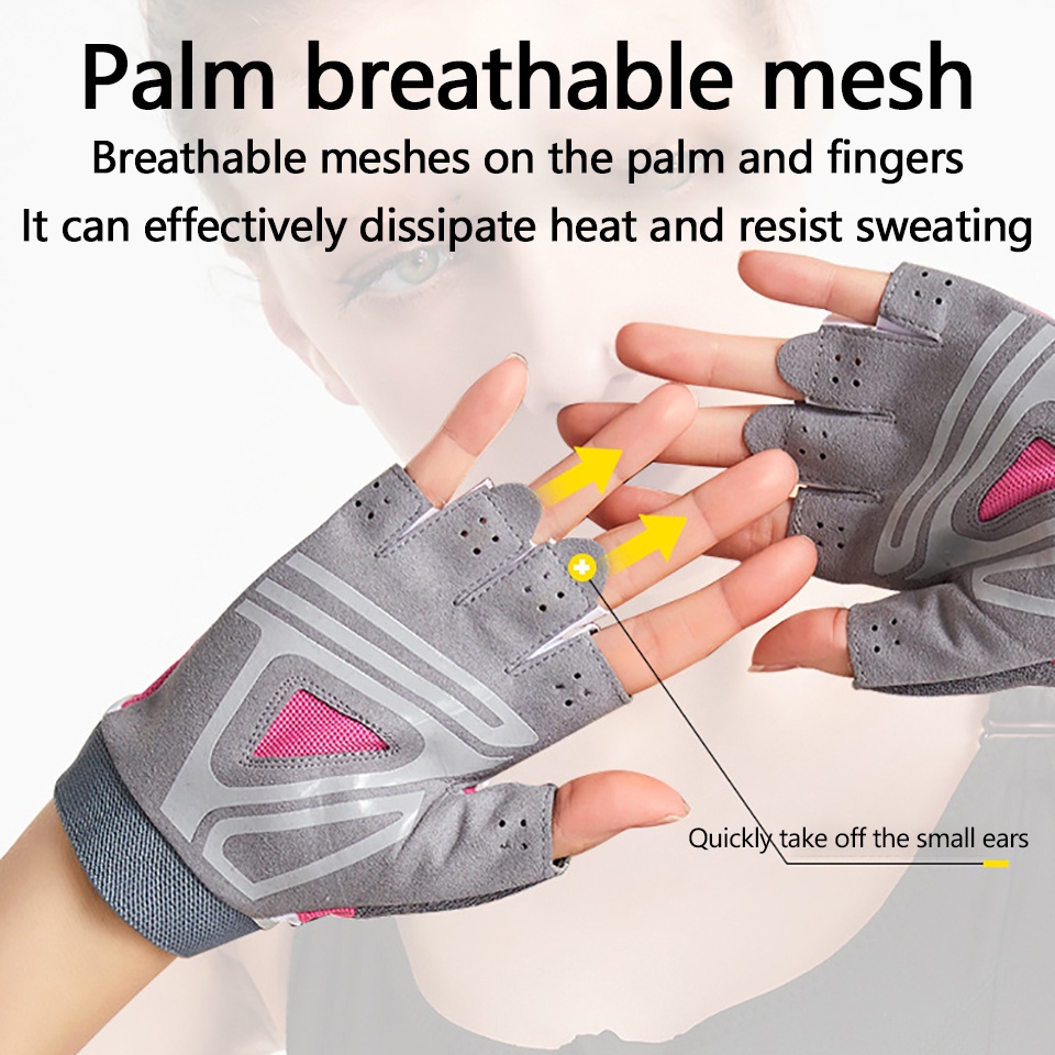 Mới Đôi găng tay thể thao nửa ngón chống trượt chống mài mòn luyện tập thể hình