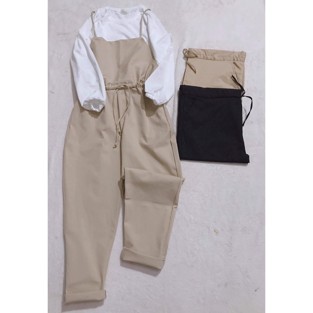 [FREESHIP ĐƠN TỪ 50K] Sét yếm kaki kèm áo tay bồng CHU0319