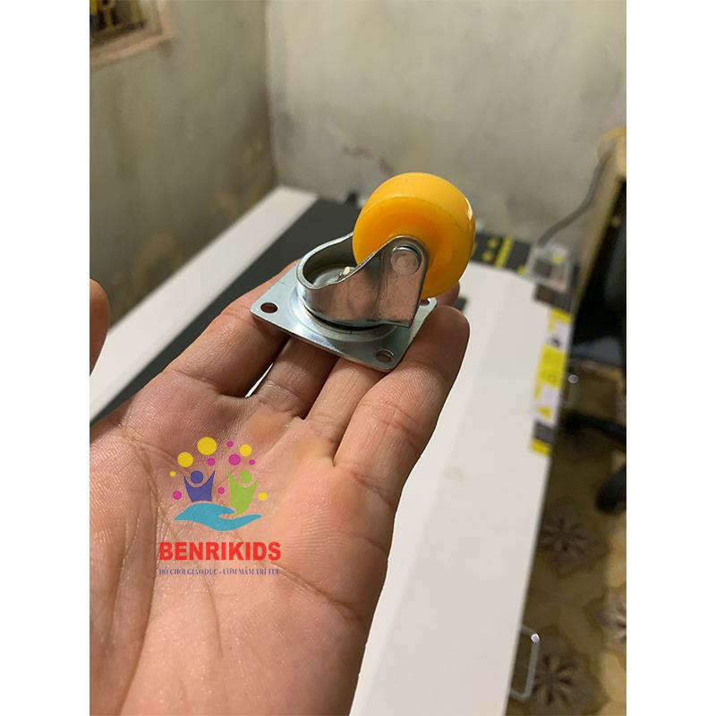 Bánh Xe Nhựa Vàng Xoay 360 Độ