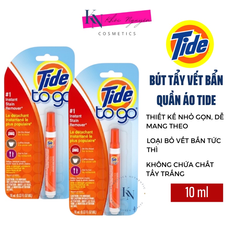 Bút Tẩy Vết Bẩn Quần Áo Tức Thì TIDE TO GO, Tẩy Trắng Quần Áo 10ml