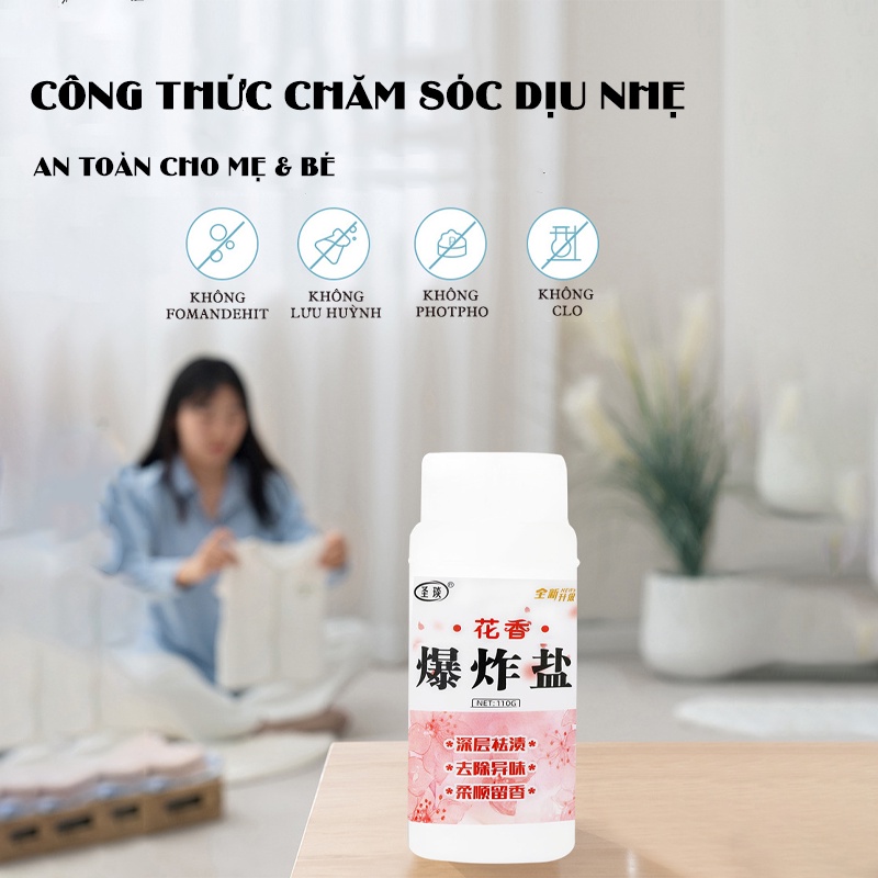 Bột Tẩy Trắng Quần Áo - Làm sạch vải ố vàng, vết bẩn khó giặt - An toàn, không phai màu 200gram
