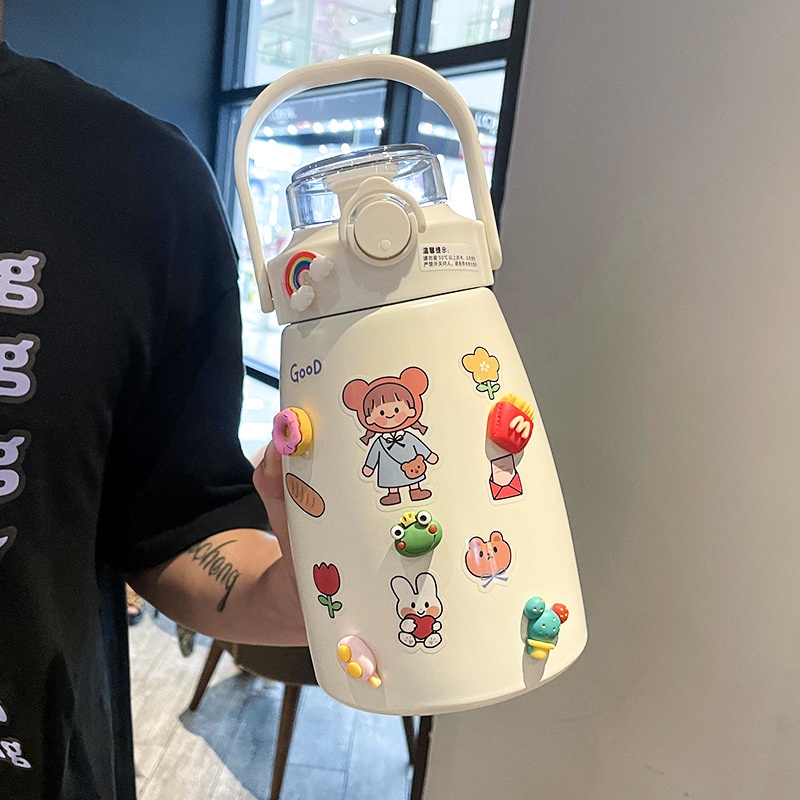 Bộ Sticker 4 miếng trang trí dễ thương miếng dán 3D trang trí bình nước ốp điện thoại dễ thương có sẵn keo charm 3D cute