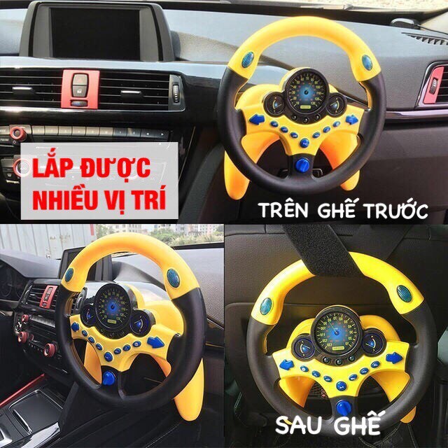 Đồ chơi vô lăng ô tô cho bé có nhạc và các nút điều khiển chất liệu nhựa ABS cao cấp