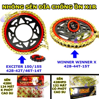 NHÔNG SÊN ĐĨA XÍCH ĐĨA X1R CHỐNG ỒN CÓ PHỚT CAO SU LẮP EXCITER WINNER WINNER X - CHÍNH HÃNG X1R - ĐÈN XE VIỆT