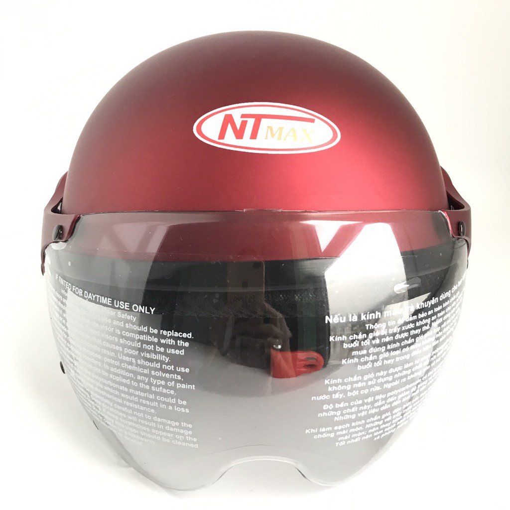 Mũ bảo hiểm nửa đầu kính chống lóa siêu đẹp - NTMax - NT136 - Vòng đầu 56-58cm - Bảo hành 12 tháng