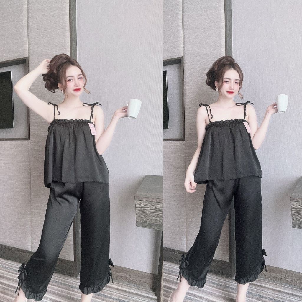 Đồ Ngủ Nữ BIGSIZE Đồ Ngủ Sexy lụa Satin cao cấp mềm mại xinh xắn < 65KG
