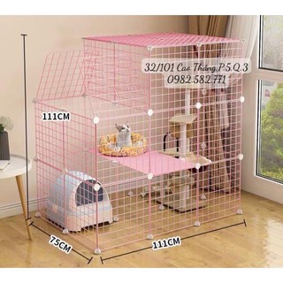 Chuồng chó, mèo,  thỏ, hamster bằng tấm nhựa ghép làm tầng , tấm lưới sắt, thép 35x35, tặng kèm  chốt