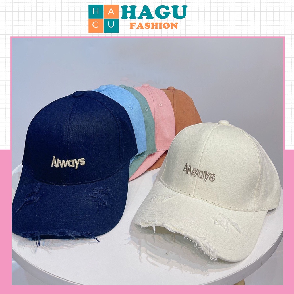 Mũ lưỡi trai Nón kết thêu chữ Away kiểu rách Hagu Fashion 405 phong cách Ulzzang form unisex nam nữ