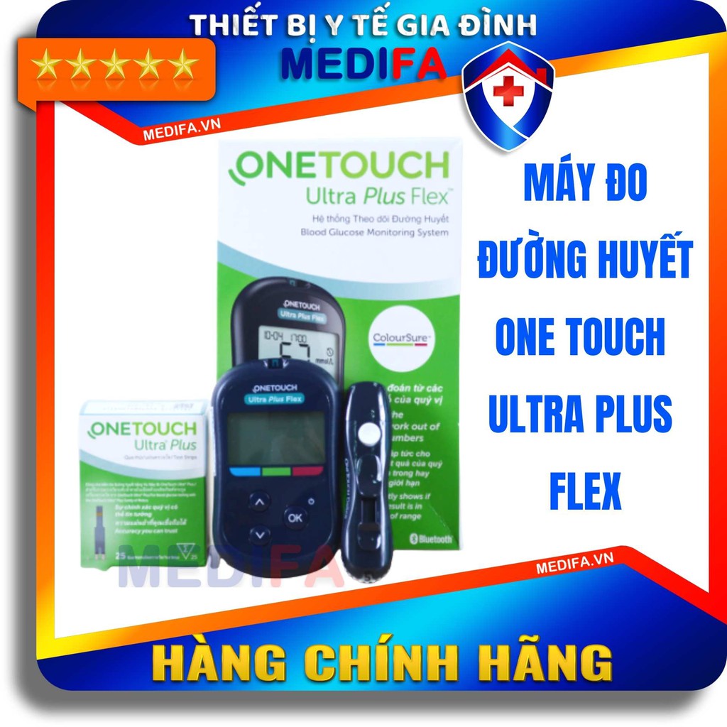 TRỌN BỘ COMBO Máy đo đường huyết tiểu đường One Touch Ultra Plus Flex (onetouch) gồm Bút và Kim TẶNG hộp 25 que thử