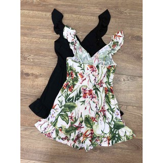 Jumpsuit dây viền bèo BCBG Kami