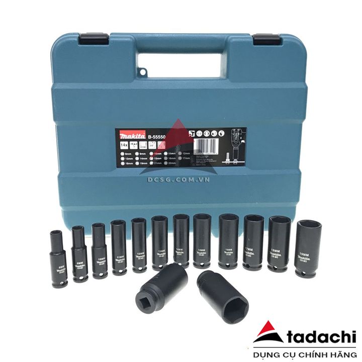 Bộ đầu tuýp 3/8&quot; Makita B-55550 (14 chi tiết/bộ) | Tadachi