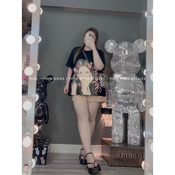 Set áo thun cô gái, quần đùi bigsize 5 màu - MÚP BIGSIZE 60-100KG