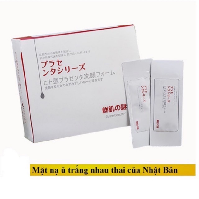 HỘP 50 MIẾNG Mặt NẠ Ủ Trắng Nhau Thai Nhật Bản Nhập Khẩu 100%
