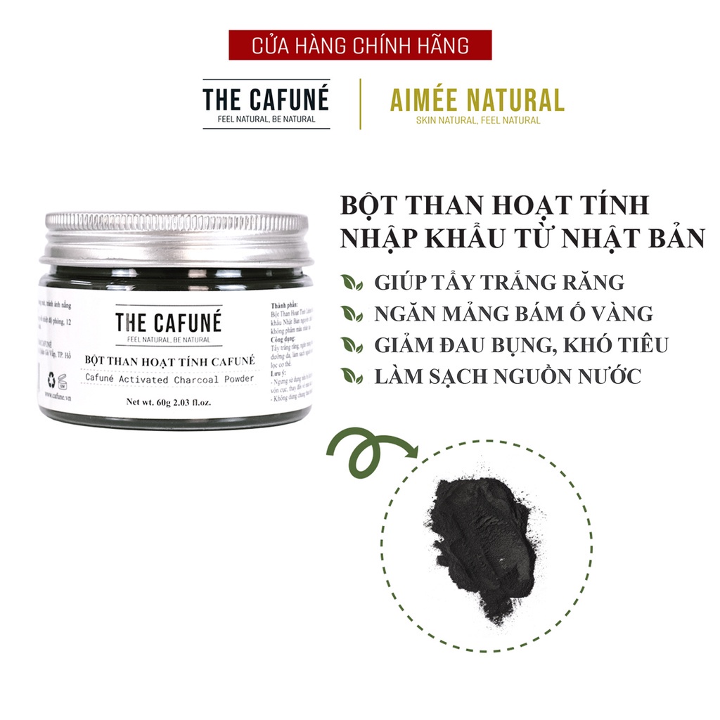 Bột than tre hoạt tính làm trắng răng Nhật Bản Cafuné 120g - Timeduo.vn Mỹ phẩm chính hãng
