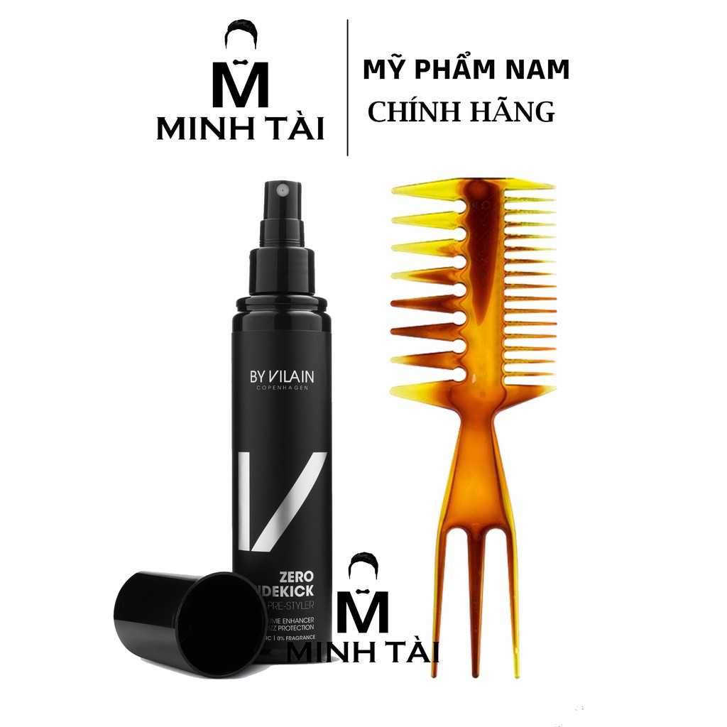 Xịt Dưỡng Tóc , Xịt Tạo Phồng Pre-Styling BY VILAIN Side Kick Zero 155ml - Hàng Chính Hãng + Lược Chải Tóc Texture