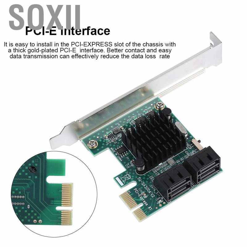 Card Mở Rộng Soxii Pci-E X1 Sang 4-port Sata 3.0 Sataiii 6gbps Cho Windows Xp