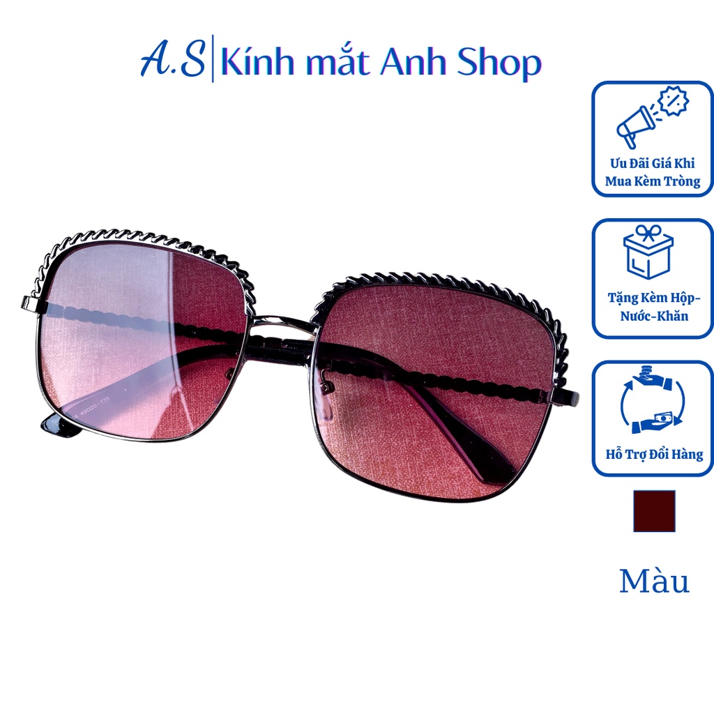 Kính mát vuông thời trang màu sắc chất liệu kim loại 1994