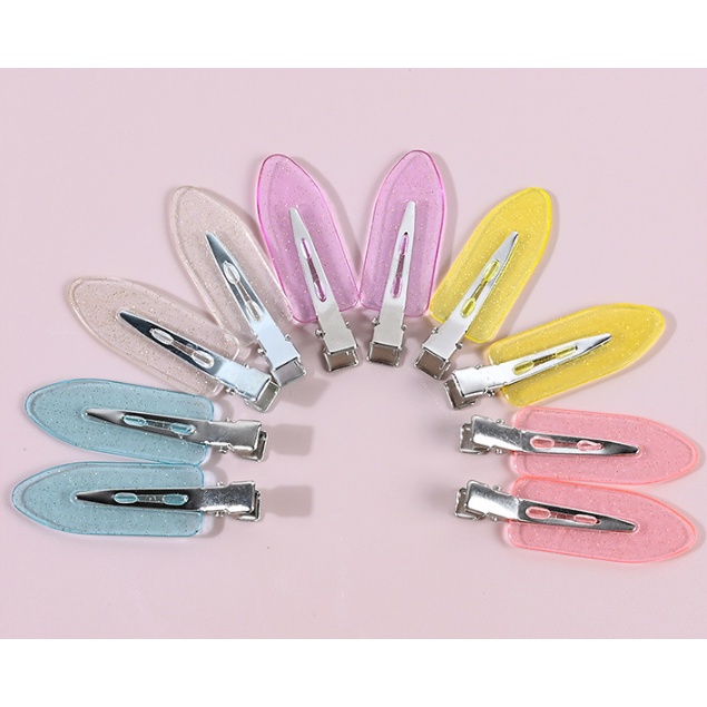 Combo 05 ghim kẹp tóc, cặp tóc bản rộng nhiều màu nhựa trong suốt cho các bạn thử decor với charm, DIY