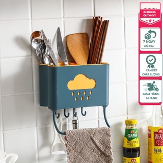 Kệ để đồ phòng tắm hình đám mây tặng, kệ dán tường đa năng cao cấp t1