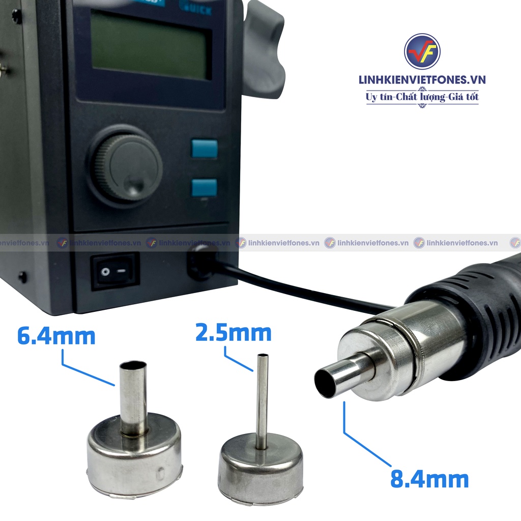 Máy khò Quick 858D+ chính hãng, Gió mạnh, gia nhiệt nhanh, tự động ngắt khi gác