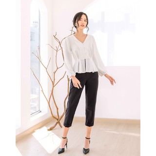 MENTOSA-Áo Mentosa Cổ V Tay Dài Bo Tay - A0510261019