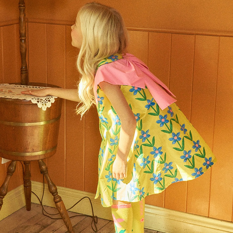 Đầm Công Chúa Mùa Hè Tay Cộc Cổ Búp Bê In Họa Tiết Hoa Có Nơ Kiểu Hàn Quốc Cho Bé Gái Se7en