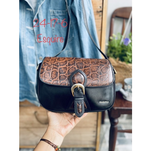 SALE-túi si da thật hiệu Esquire