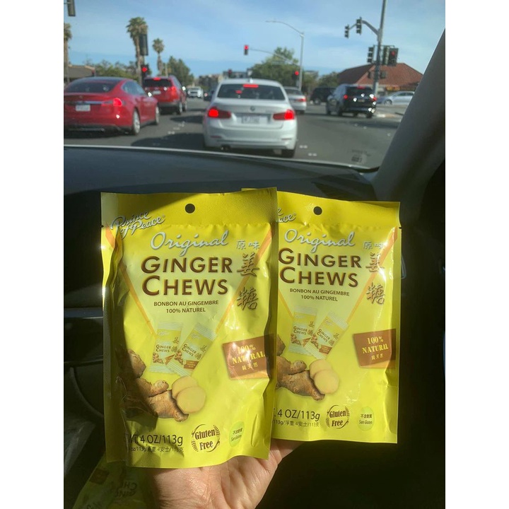 Kẹo gừng dẻo Original Ginger Chews date 2023 bịch 113 gram làm hạ lượng đường trong máu EDS Hàng Mỹ