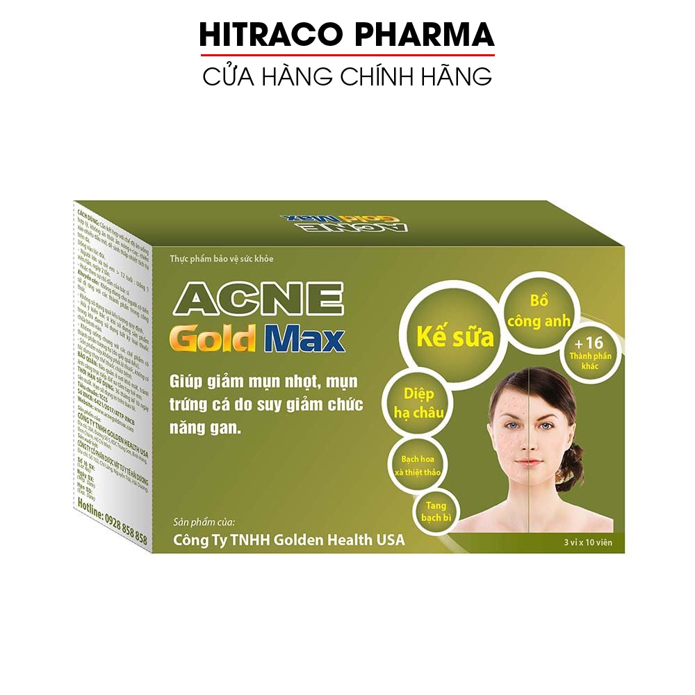 Viên uống giảm mụn nhọt, mụn trứng cá  bổ sung kẽm, vitamin, thảo dược thiên nhiên - 30 viên