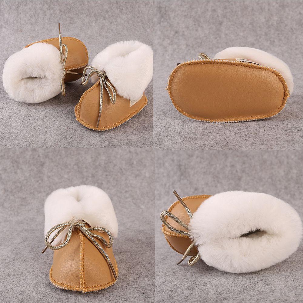 Giày Da Lót Lông Cừu Siêu Mỏng Cho Bé Sơ Sinh