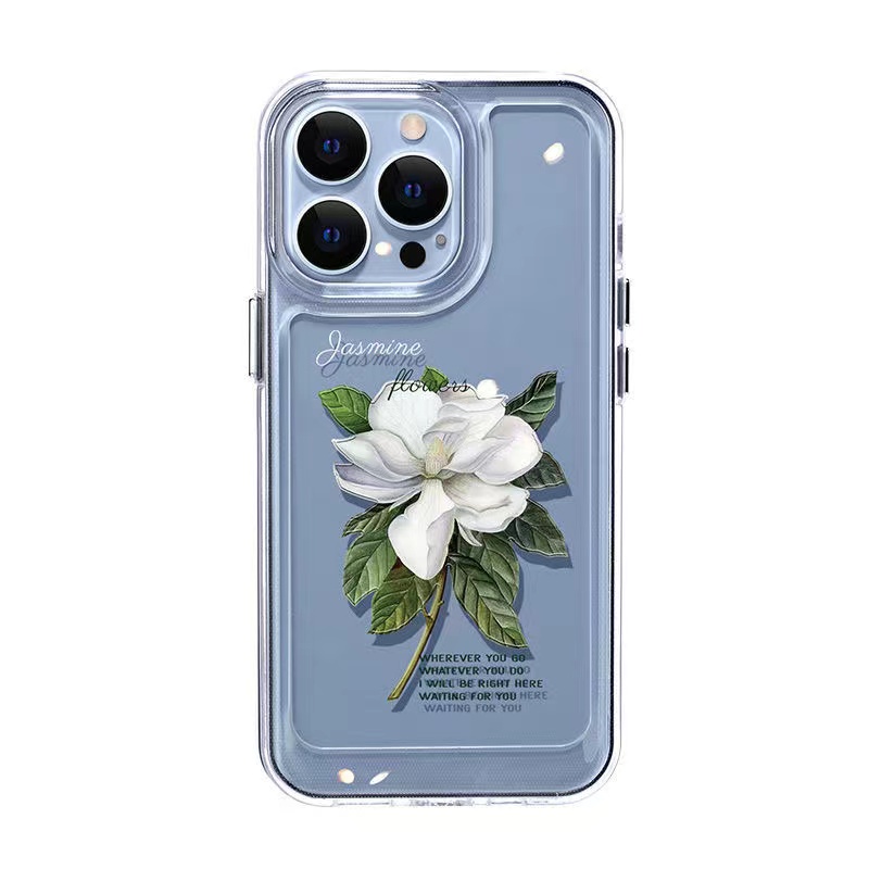 Ốp Điện Thoại Trong Suốt Hình Hoa Nhài Không Gian Cho iphone 11 13 7 8 Plus 12 13Pro Max X XS Max 7 8 SE 2020