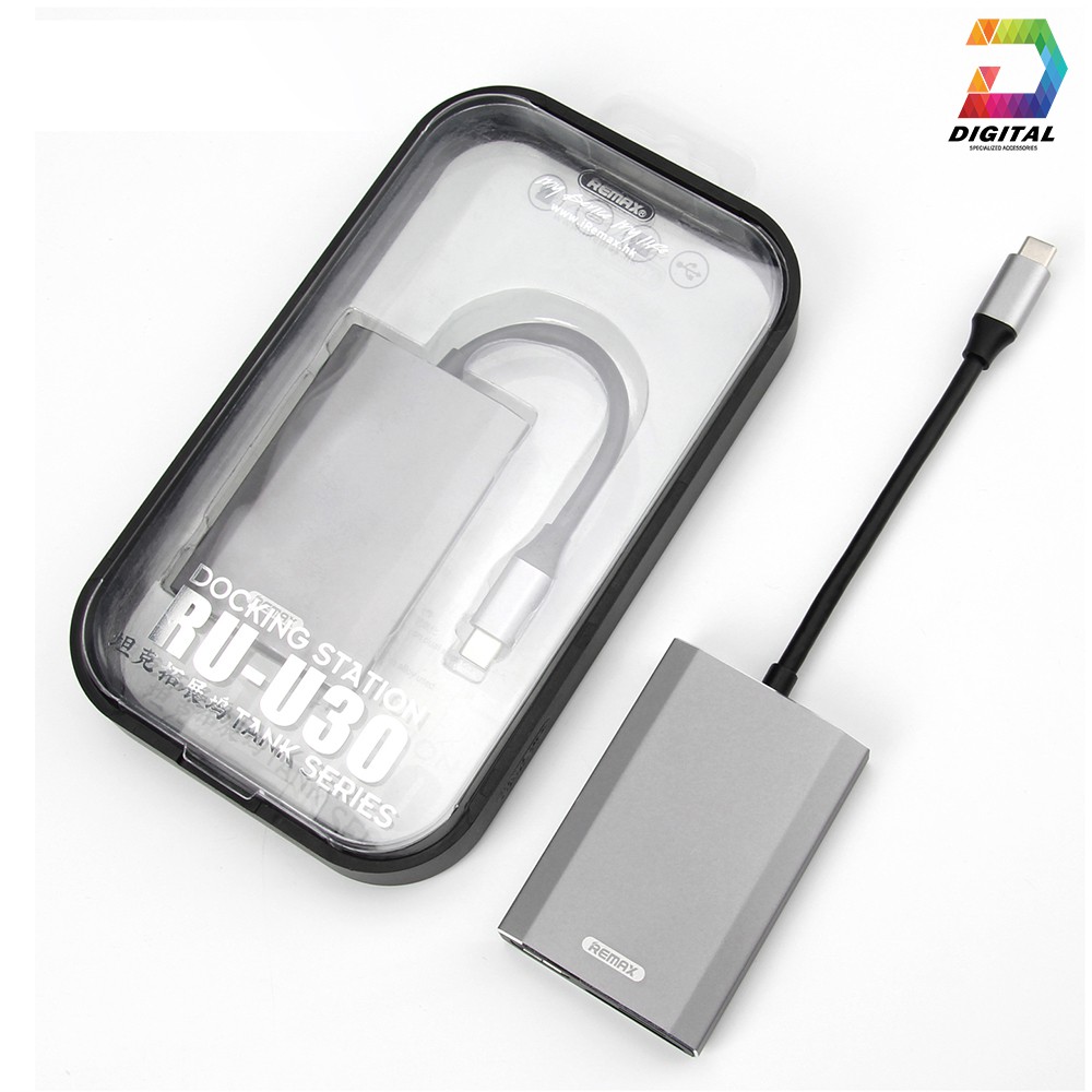 [Mã 44ELSALE2 giảm 7% đơn 300K] HUB Chuyển Type-C Ra USB 3.0 / HDMI / USB C / Thẻ Nhớ Chính Hãng Remax Tốc Độ Cao