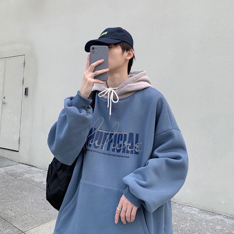 Áo Hoodie Nam Nữ Unisex - Nỉ Bông Cao Cấp Phối 2 Màu