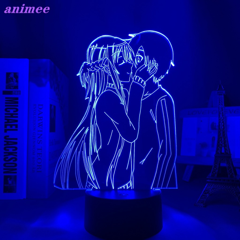 Đèn Ngủ Led 3d Hình Truyện Tranh Sword Art Online Làm Quà Tặng Sinh Nhật Cho Nam Nữ
