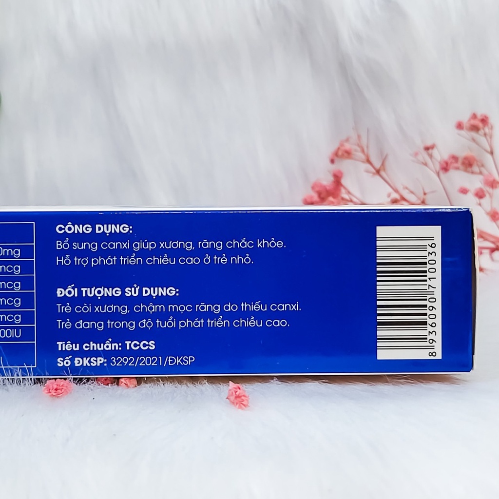 Siro bổ sung Canxi K2 D3 phát triển chiều cao và xương chắc khoẻ cho bé Sadipha Calcicool Siro hộp 20 ống