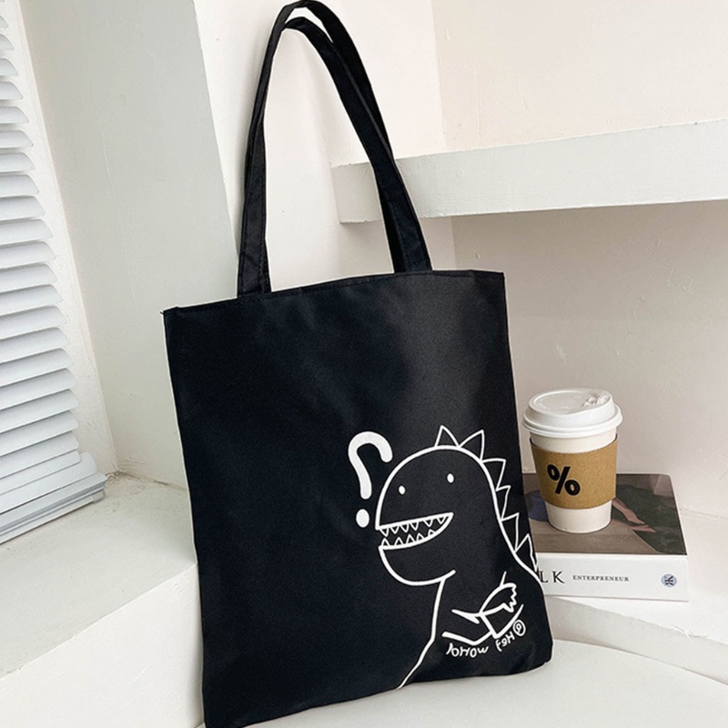 Túi Tote Đeo Vai / Xách Tay Bằng Vải Bạt In Họa Tiết Động Vật Sức Chứa Lớn
