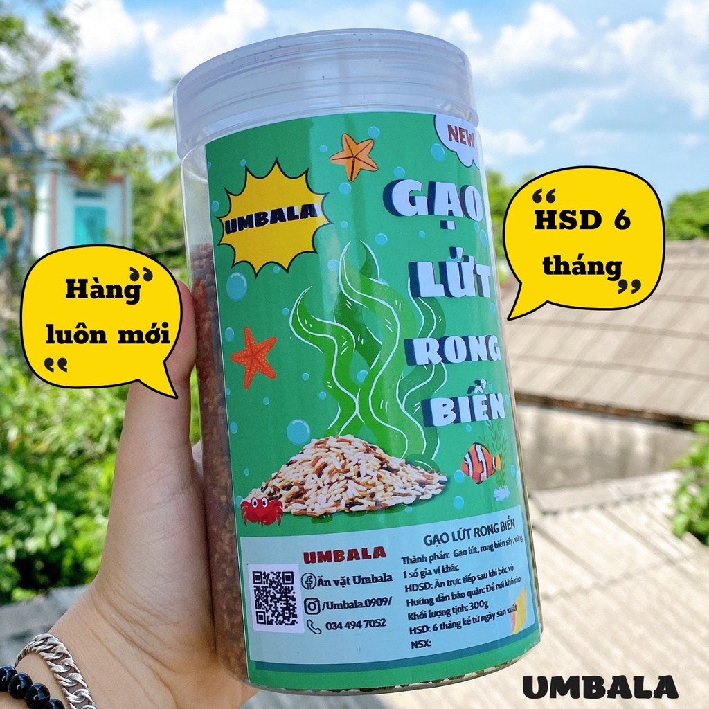 Gạo lứt rong biển 300g ăn vặt Umbala giòn tan siêu rẻ siêu ngon